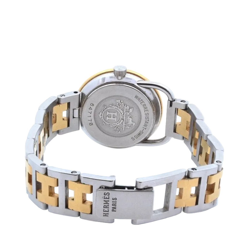 Montre HERMÈS en acier et plaqué or - Castafiore