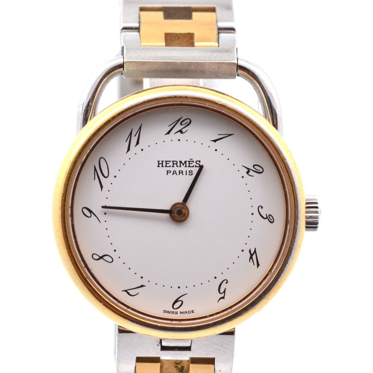 Montre HERMÈS en acier et plaqué or - Castafiore