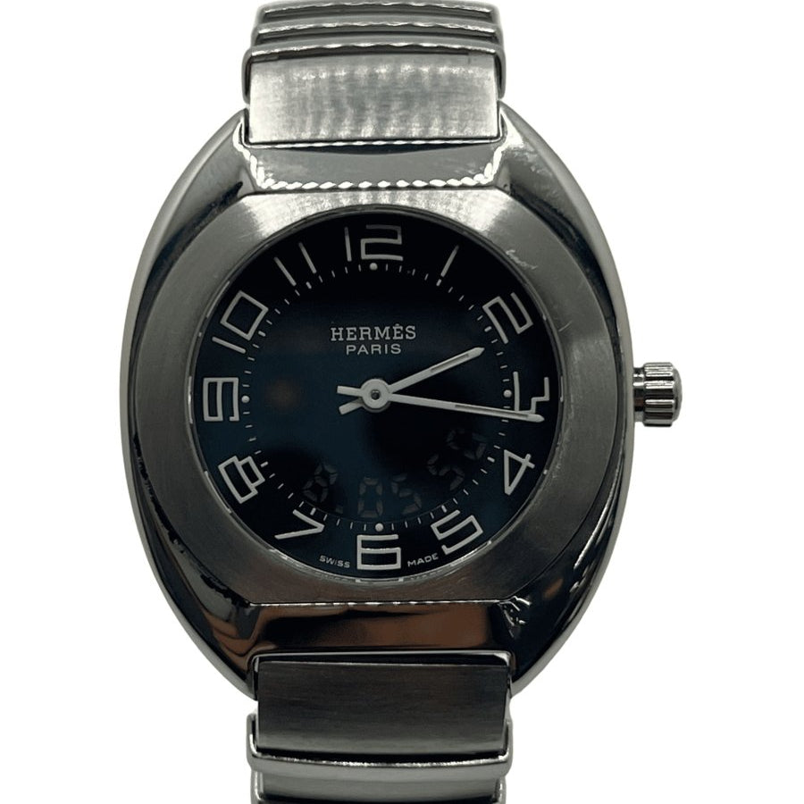 Montre HERMÈS Espace en acier et saphir - Castafiore