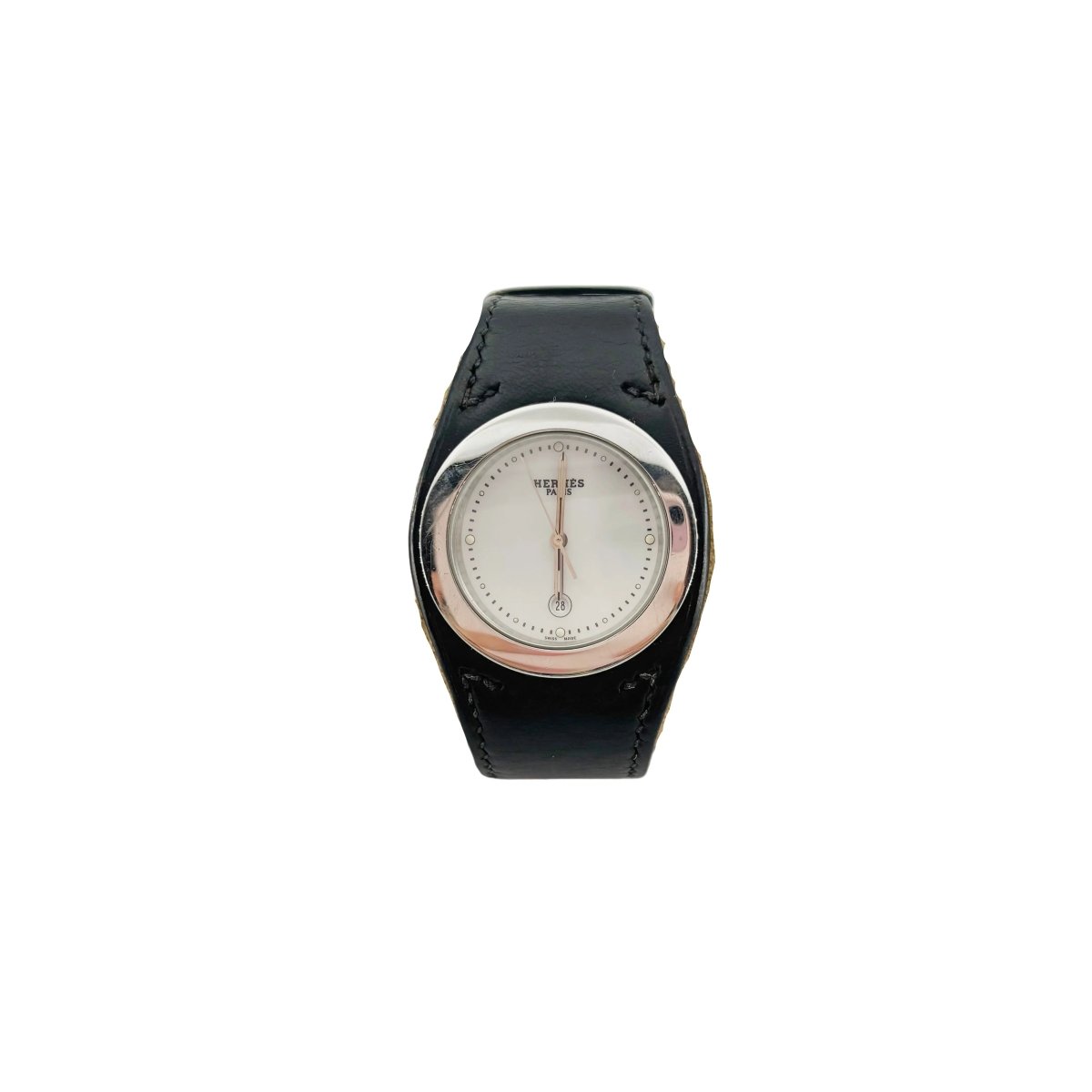 Montre HERMÈS "Harnais" en acier et cuir - Castafiore