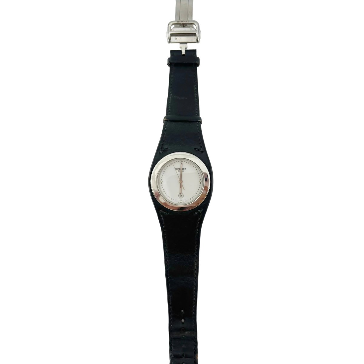 Montre HERMÈS "Harnais" en acier et cuir - Castafiore