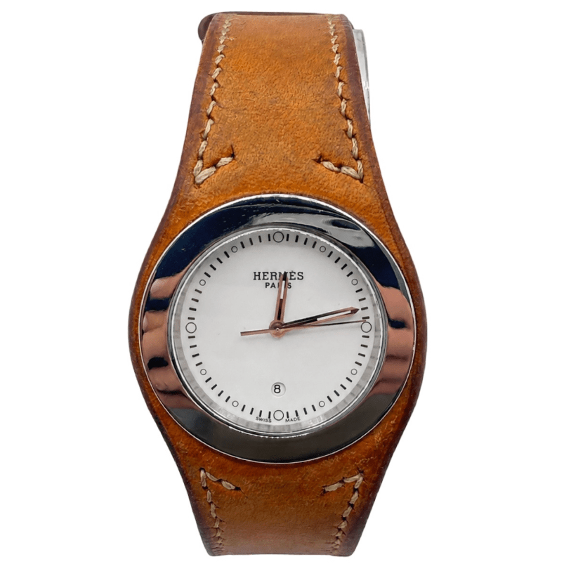 Montre HERMÈS "Harnais" en acier et cuir - Castafiore