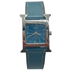 Montre HERMÈS Heure H en acier et cuir