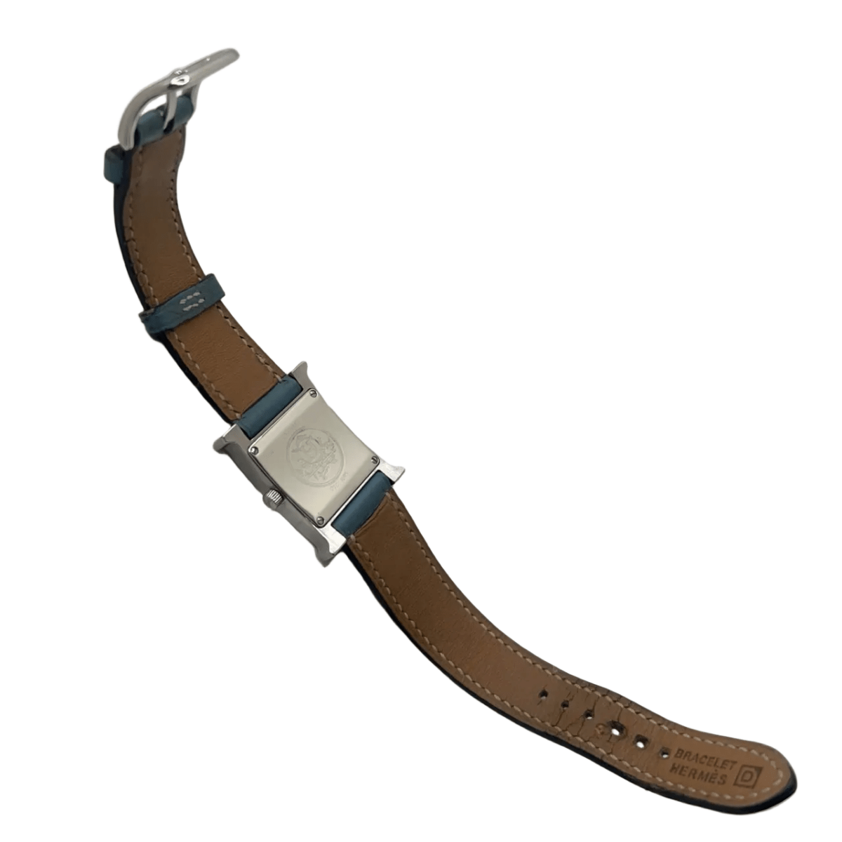Montre HERMÈS "Heure H" en acier et cuir - Castafiore