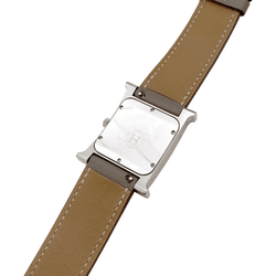 Montre HERMÈS "Heure H" GM en acier et cuir - Castafiore