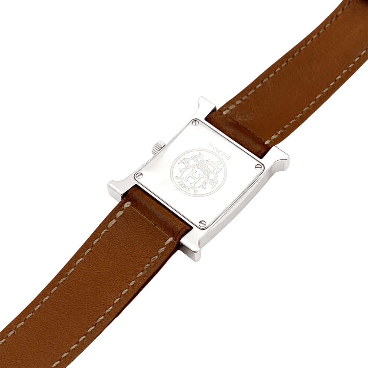 Montre HERMÈS "Heure H" PM en acier et cuir - Castafiore