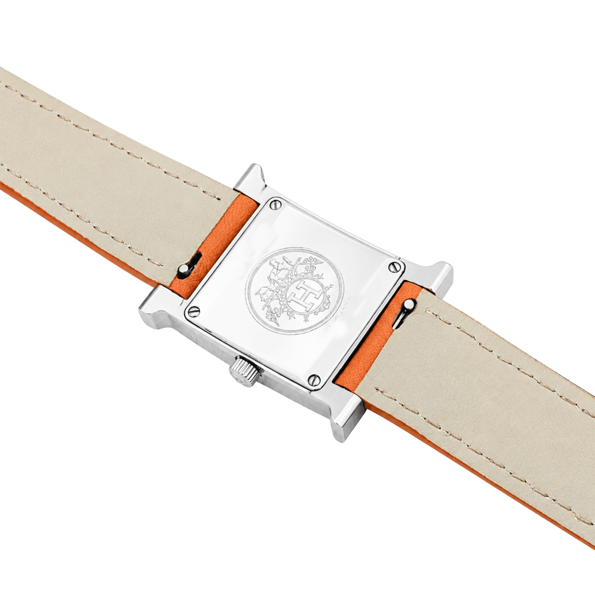 Montre HERMÈS "Heure H" PM en acier et cuir - Castafiore