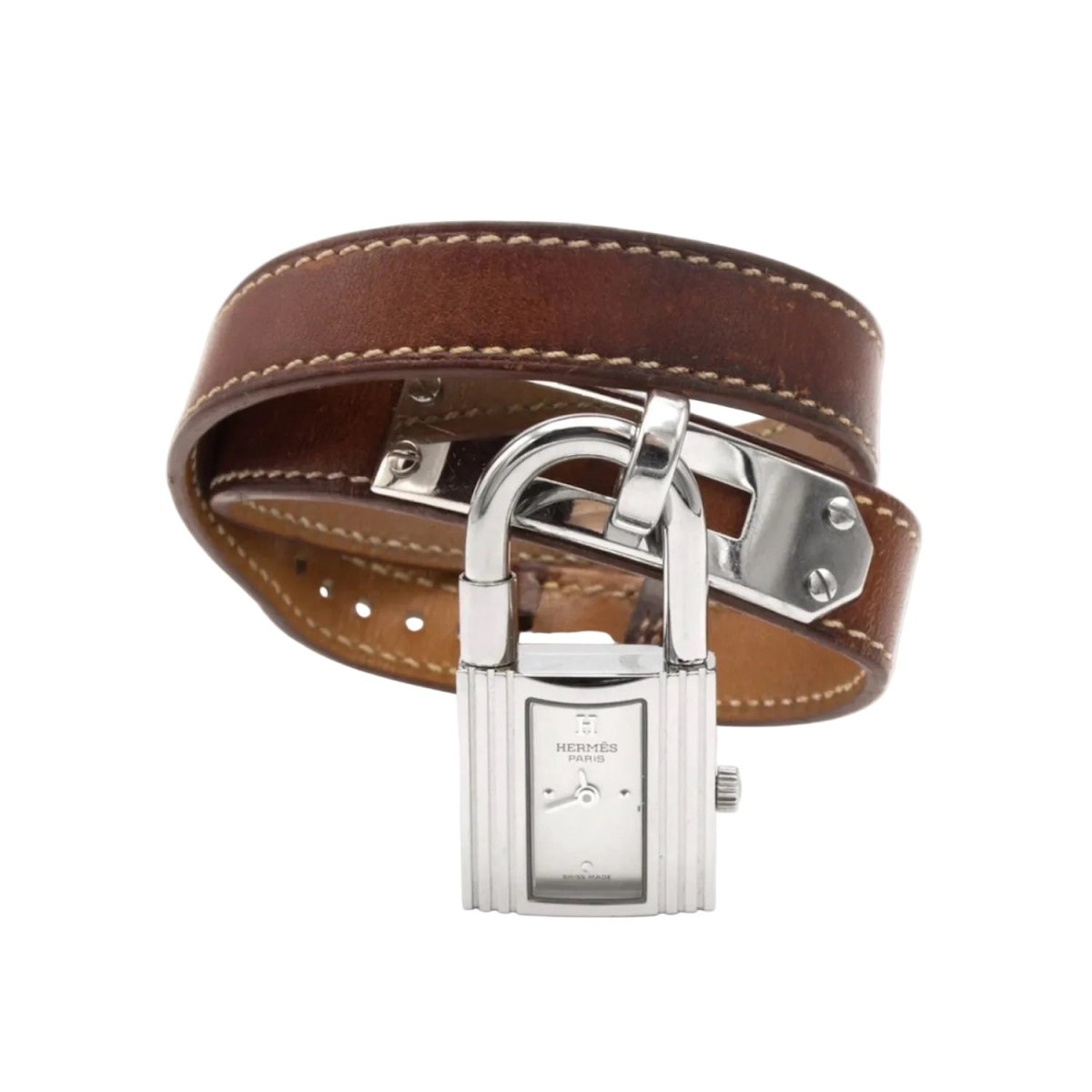 Montre HERMÈS "Kelly" en acier et cuir - Castafiore