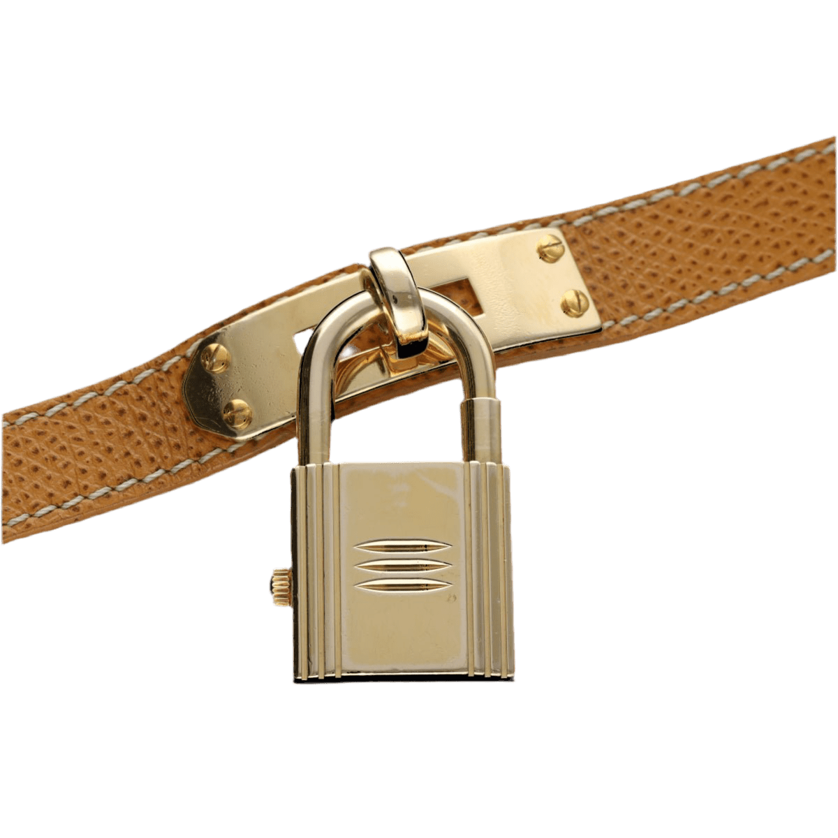 Montre HERMÈS "Kelly" en métal, cuir et quartz - Castafiore