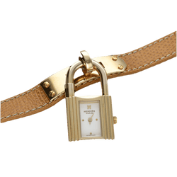 Montre HERMÈS "Kelly" en métal, cuir et quartz - Castafiore