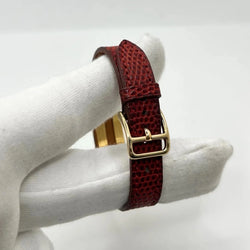 Montre HERMÈS "Kelly" plaqué or, acier et cuir - Castafiore