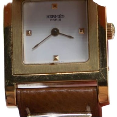 Montre HERMÈS "Médor" en acier, cuir et quartz - Castafiore