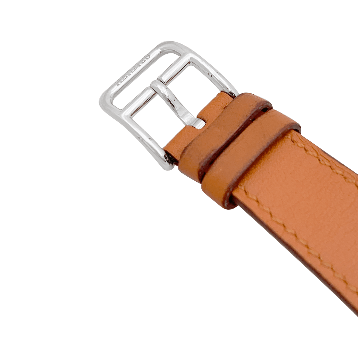 Montre HERMÈS "Médor" en acier et cuir - Castafiore