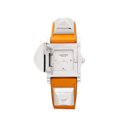 Montre HERMÈS "Médor" en acier et cuir - Castafiore