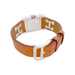 Montre HERMÈS "Médor" en acier et cuir - Castafiore