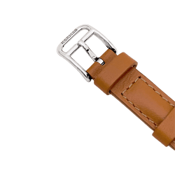 Montre HERMÈS "Nantucket Dual Time" en acier, argent, cuir et diamants - Castafiore