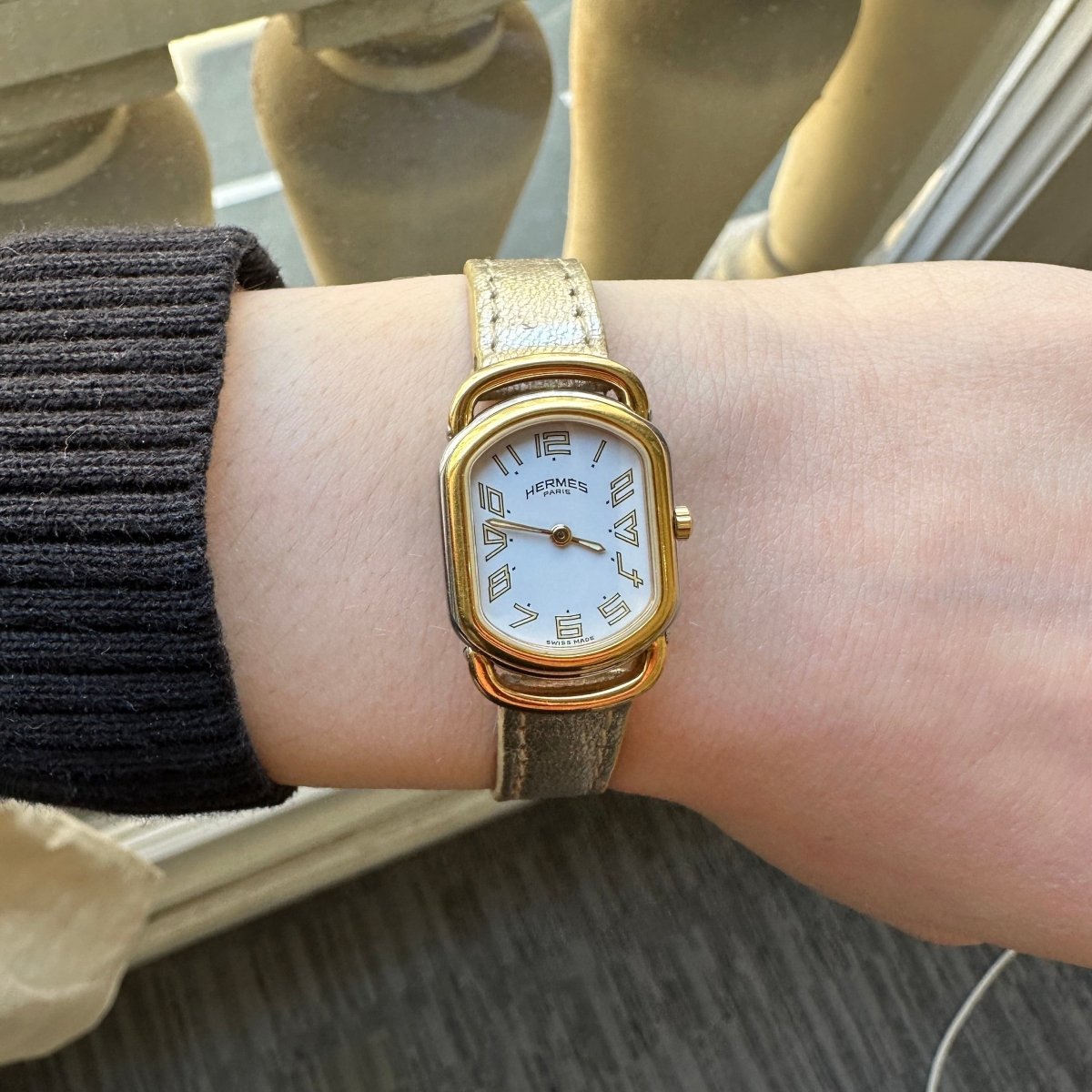 Montre HERMÈS, "Rallye" en or jaune et acier - Castafiore