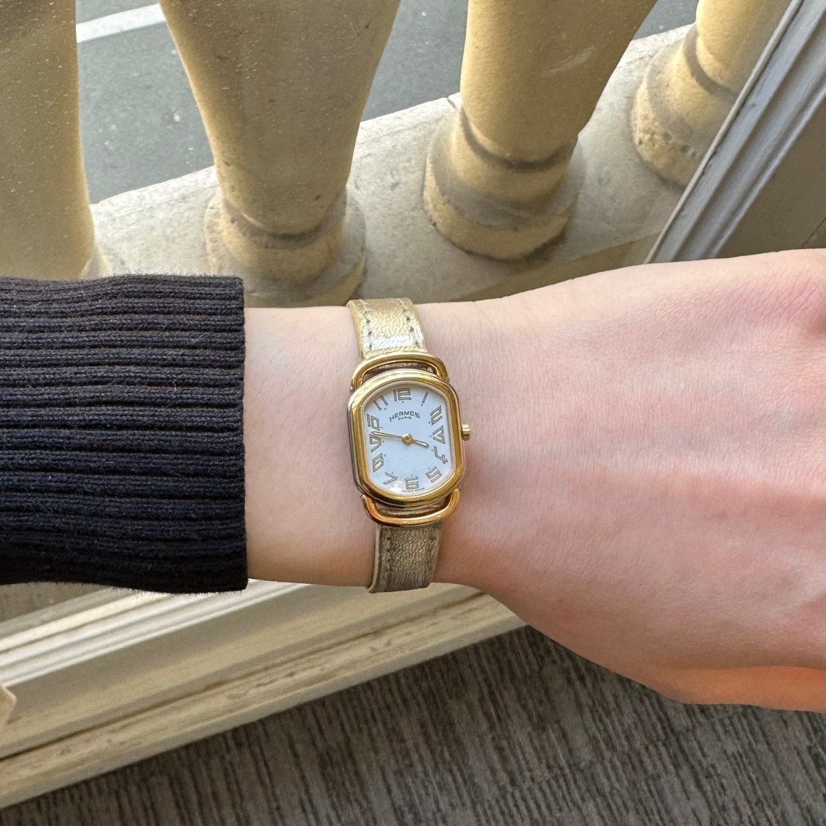 Montre HERMÈS, "Rallye" en or jaune et acier - Castafiore