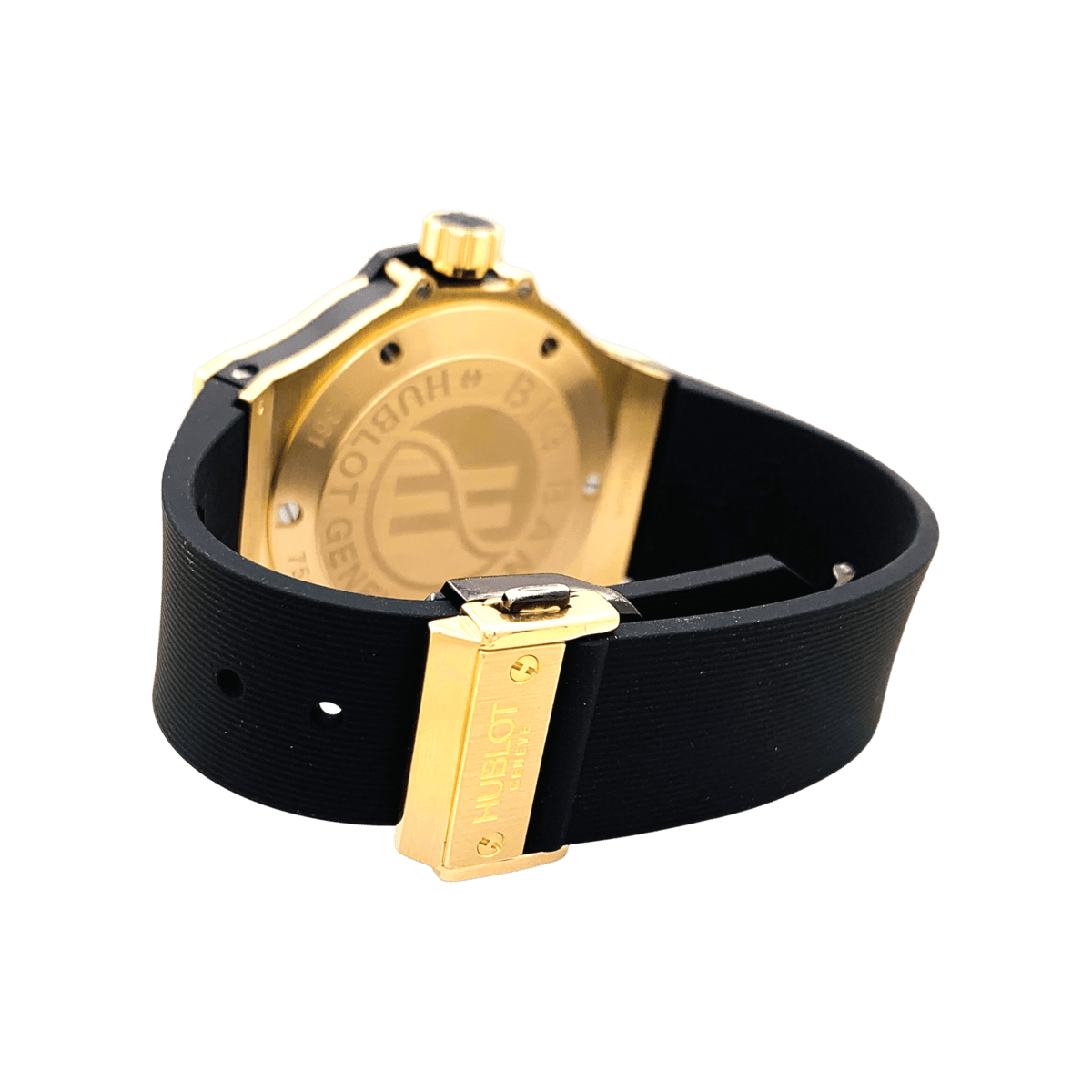 Montre HUBLOT "Big Bang Original Gold Diamonds" en or rose, acier, caoutchouc, titane et diamants - Castafiore
