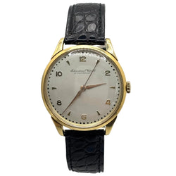 Montre IWC en or jaune, acier et cuir - Castafiore