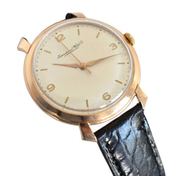 Montre IWC "Jumbo Shark Fin" en or rose, acier et cuir - Castafiore