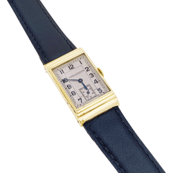 Montre JAEGER LECOULTRE en or jaune, argent et cuir - Castafiore
