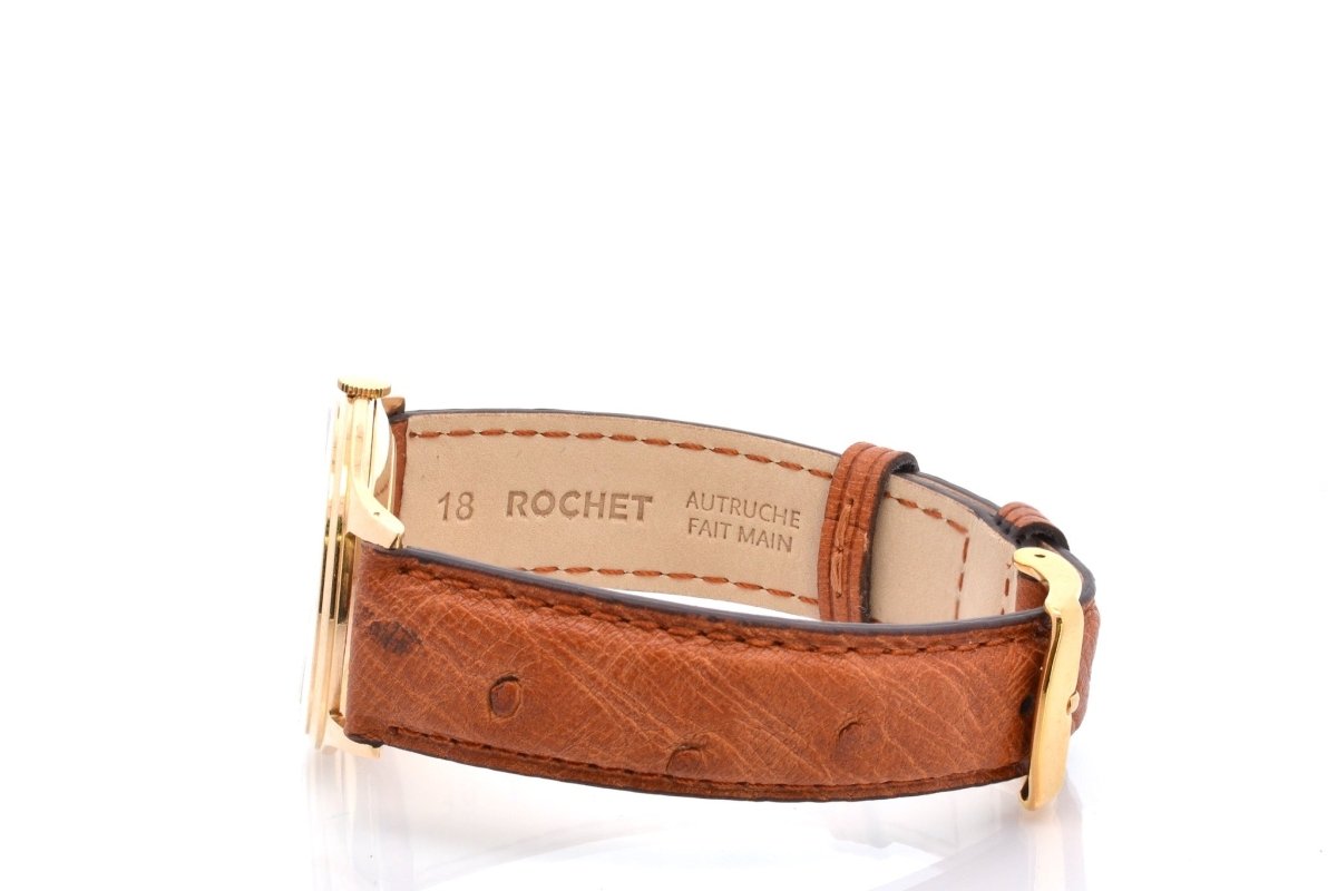 Montre JAEGER - LECOULTRE en or jaune et cuir - Castafiore