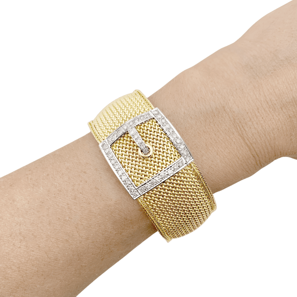 Watch secret Jaeger-Lecoultre, "Ceinture", yellow gold, white gold, diamonds.