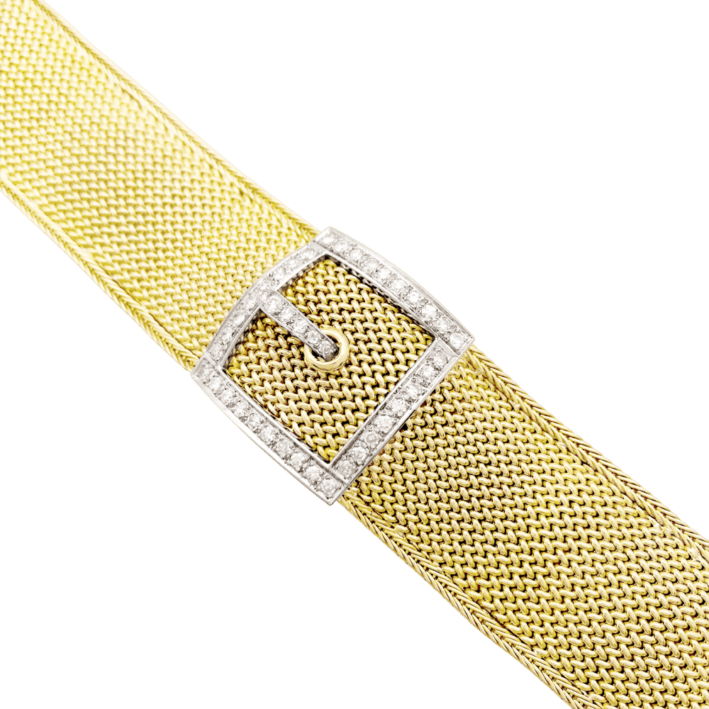 Watch secret Jaeger-Lecoultre, "Ceinture", yellow gold, white gold, diamonds.