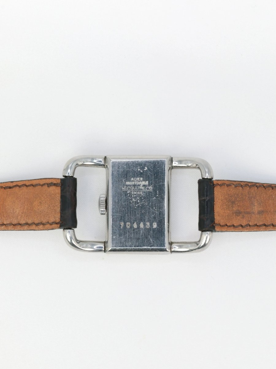 Montre Jaeger Lecoultre Etrier des années 1970 en Acier et en Cuir - Castafiore