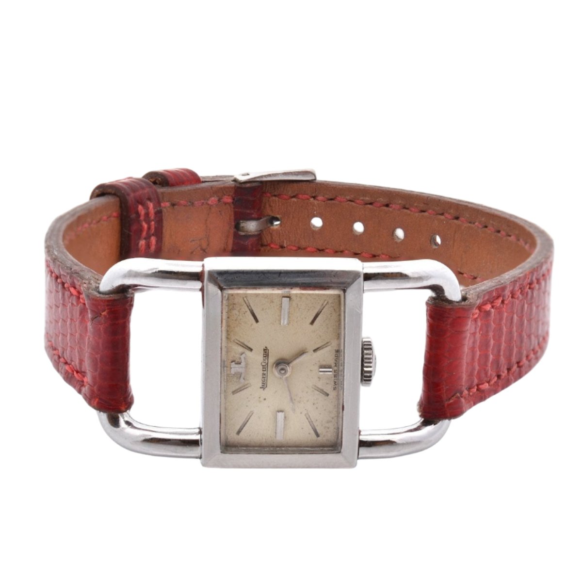Montre JAEGER - LECOULTRE "Etrier" en cuir - Castafiore