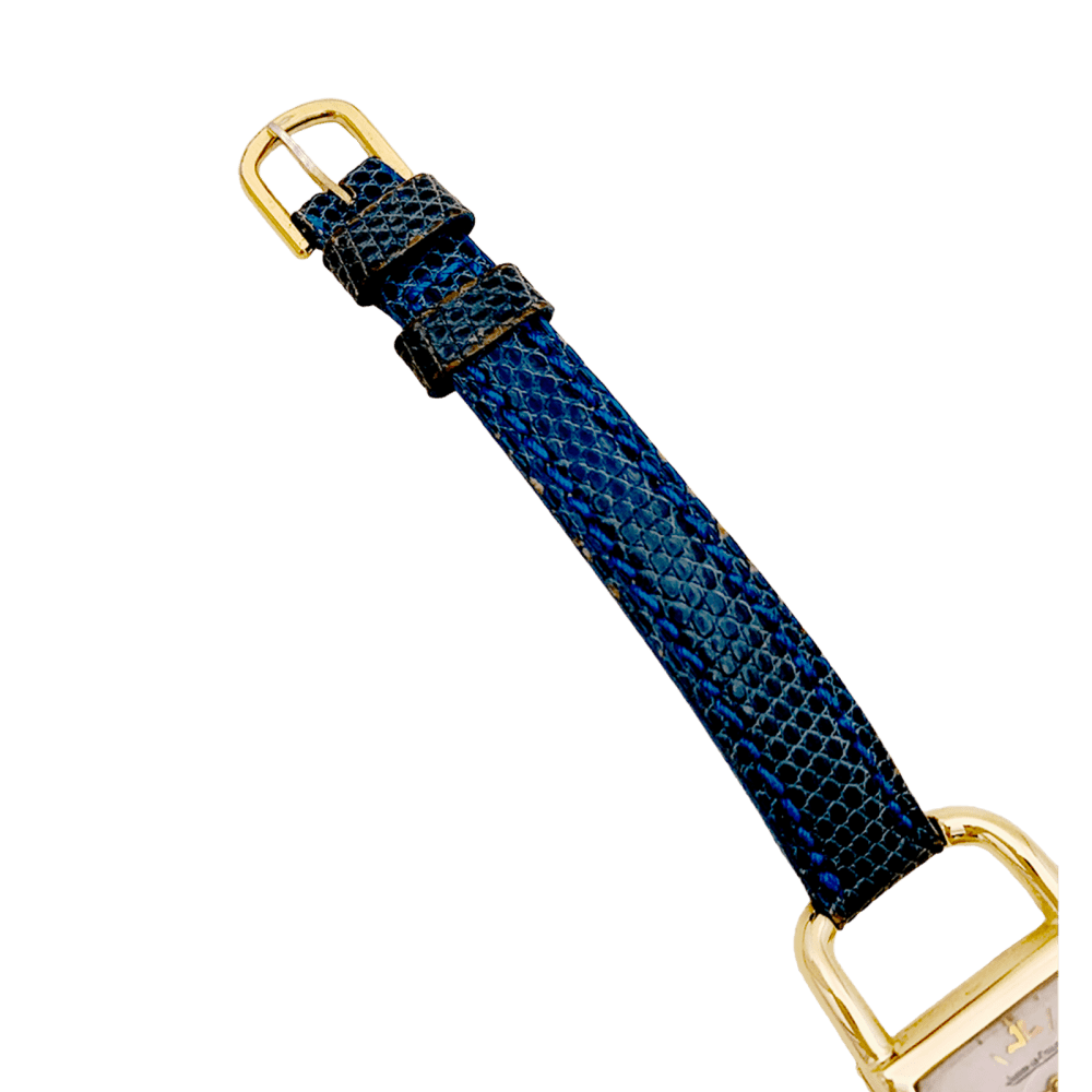 Montre JAEGER - LECOULTRE "Etrier" en or jaune et cuir - Castafiore