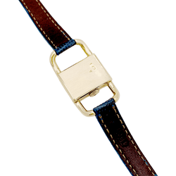 Montre JAEGER - LECOULTRE "Etrier" en or jaune et cuir - Castafiore