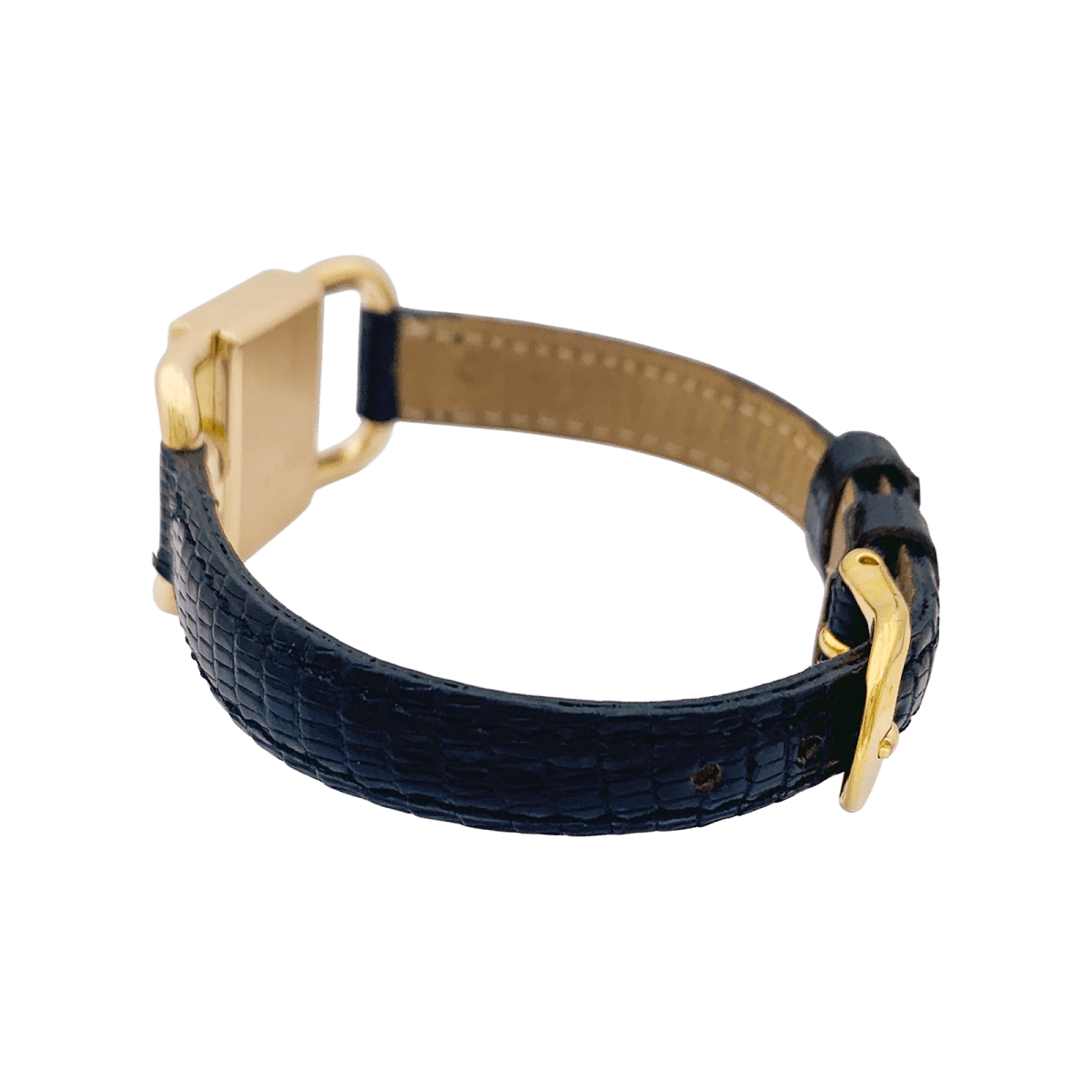 Montre JAEGER - LECOULTRE, "Etrier", en or rose et cuir - Castafiore