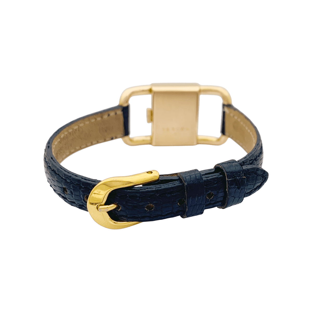 Montre JAEGER - LECOULTRE, "Etrier", en or rose et cuir - Castafiore