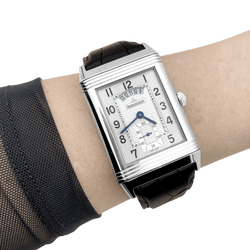 Watch Jaeger-Lecoultre , "Grande Reverso 986 Duodate", steel, leather.