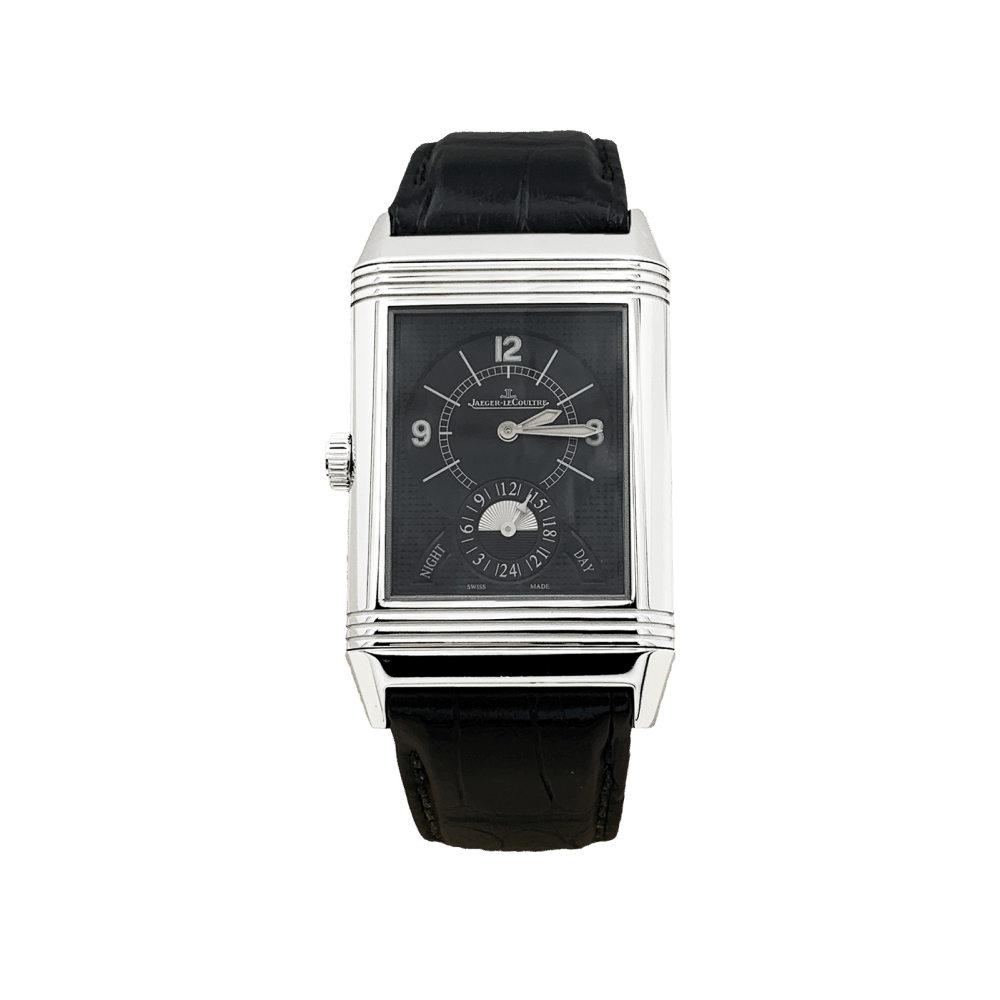 Watch Jaeger-Lecoultre , "Grande Reverso 986 Duodate", steel, leather.