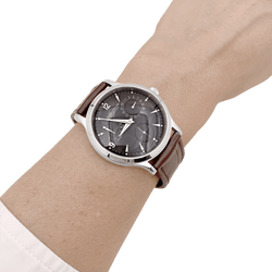 Montre JAEGER - LECOULTRE "Master Control 1000 Hours" en acier et cuir - Castafiore