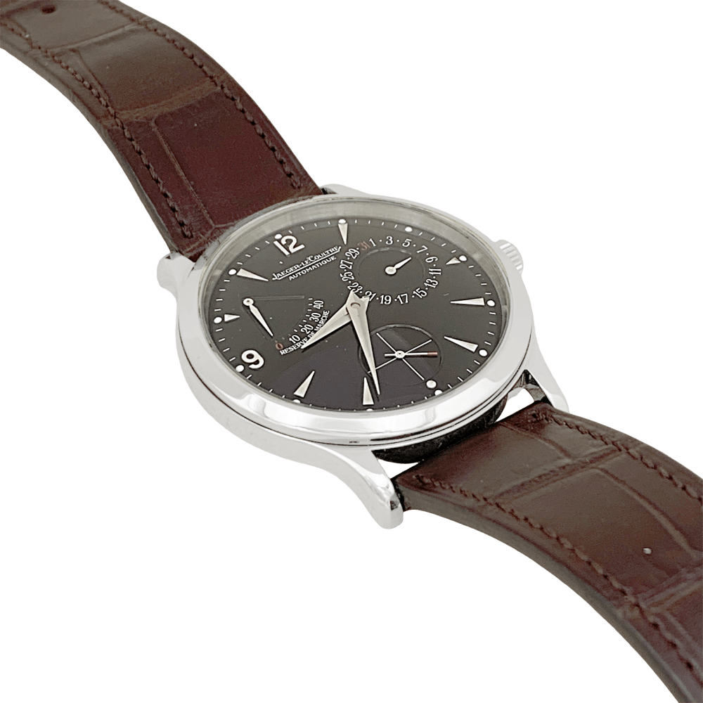 Montre JAEGER - LECOULTRE "Master Control 1000 Hours" en acier et cuir - Castafiore