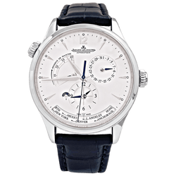 Montre JAEGER-LECOULTRE "Master Control Geographic" en acier et cuir - Castafiore