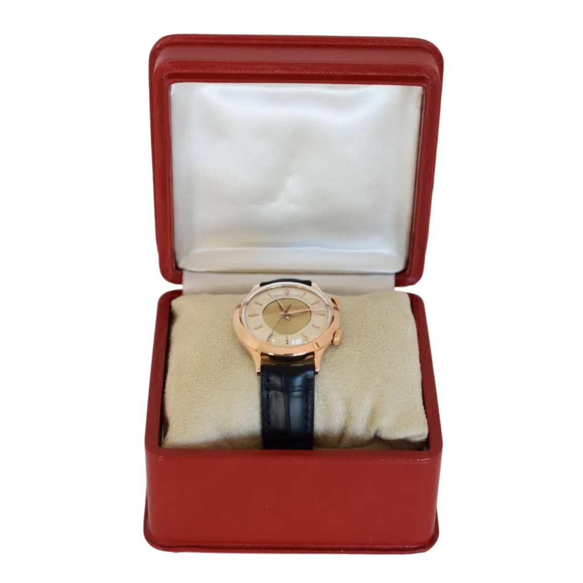 Montre JAEGER - LECOULTRE "Memovox Réveil" en or rose et cuir - Castafiore