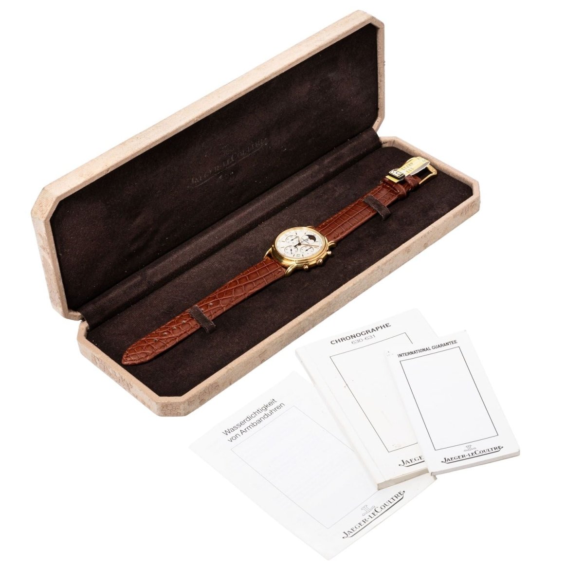 Montre JAEGER-LECOULTRE "Odysseus" en or jaune, or rose et cuir - Castafiore