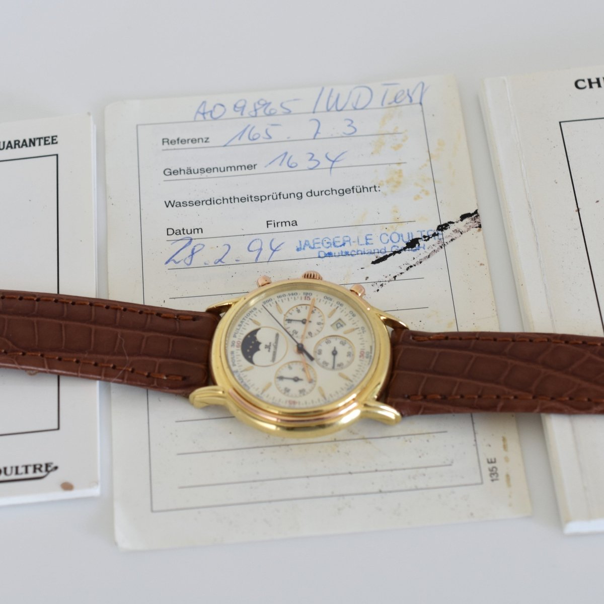 Montre JAEGER-LECOULTRE "Odysseus" en or jaune, or rose et cuir - Castafiore