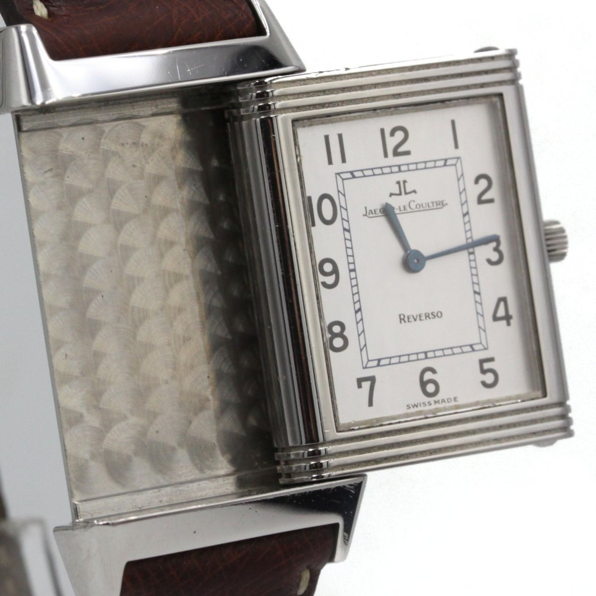 Montre JAEGER-LECOULTRE "Reverso Classique" en acier et cuir - Castafiore