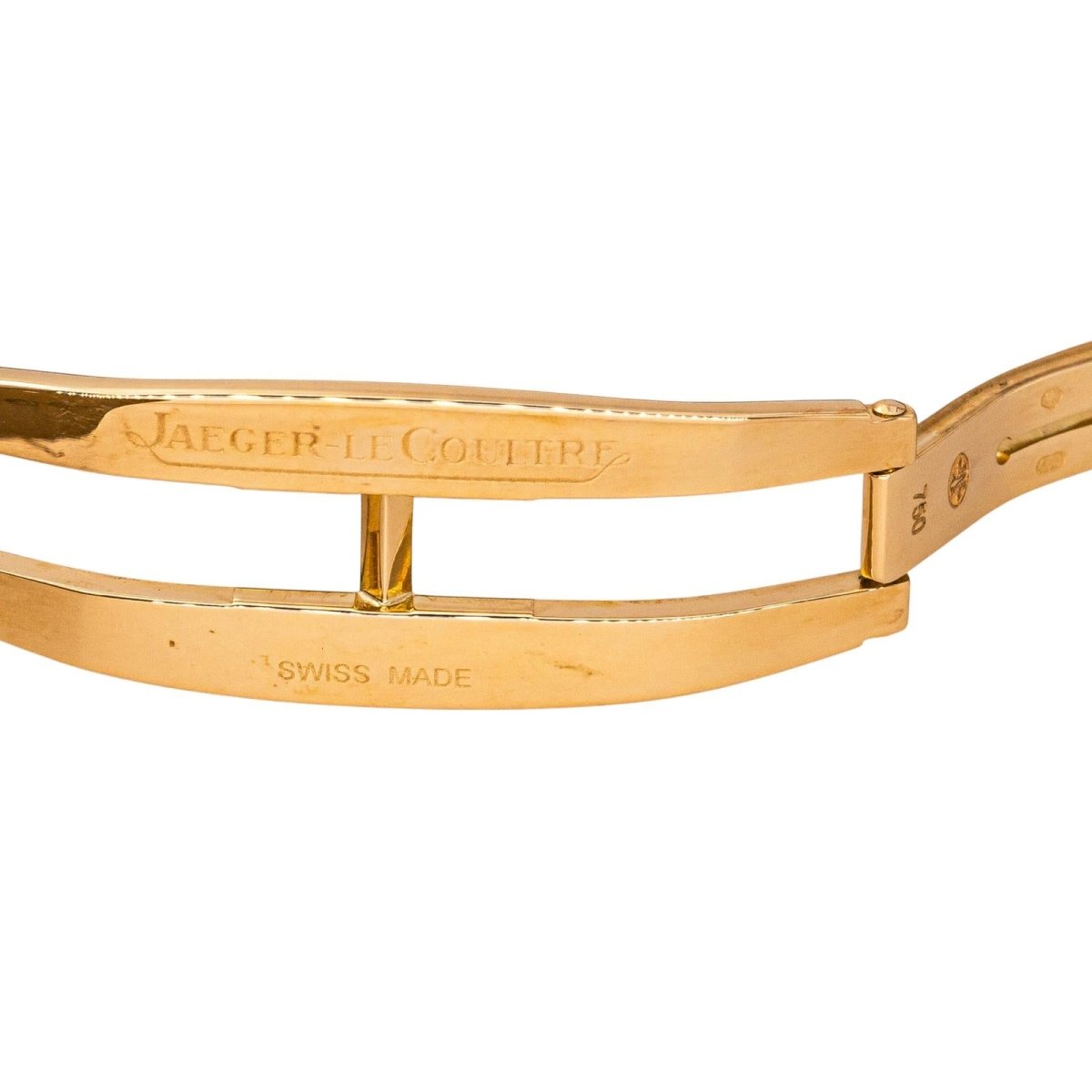 Montre JAEGER - LECOULTRE "Reverso Classique" en or jaune, argent et cuir - Castafiore