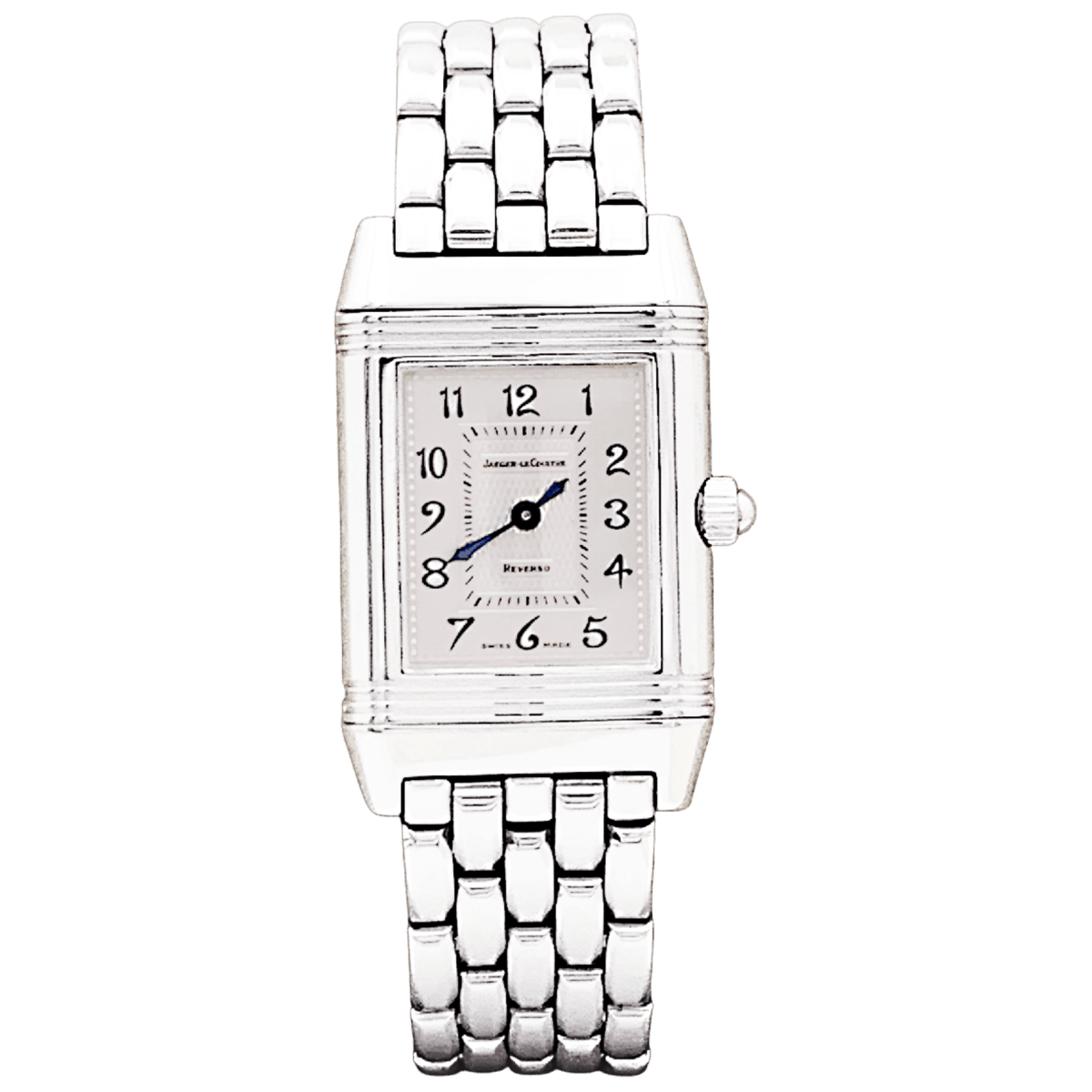 Montre JAEGER LECOULTRE "Reverso Duetto" PM en acier et diamants - Castafiore