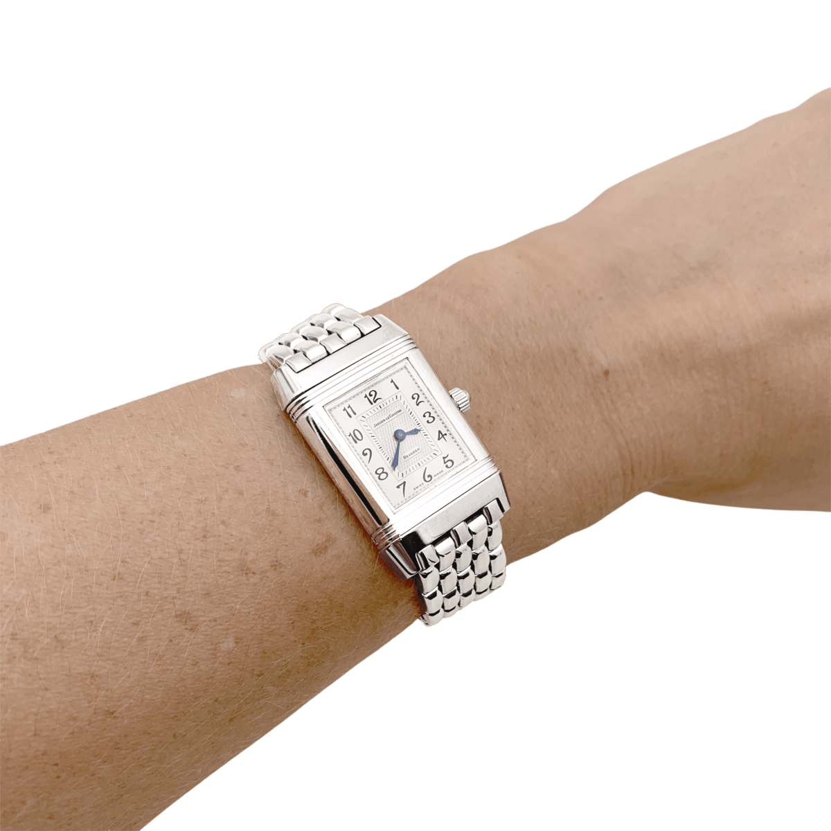 Montre JAEGER LECOULTRE "Reverso Duetto" PM en acier et diamants - Castafiore
