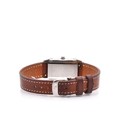 Montre JAEGER - LECOULTRE "Reverso" en acier, cuir, saphir et quartz - Castafiore