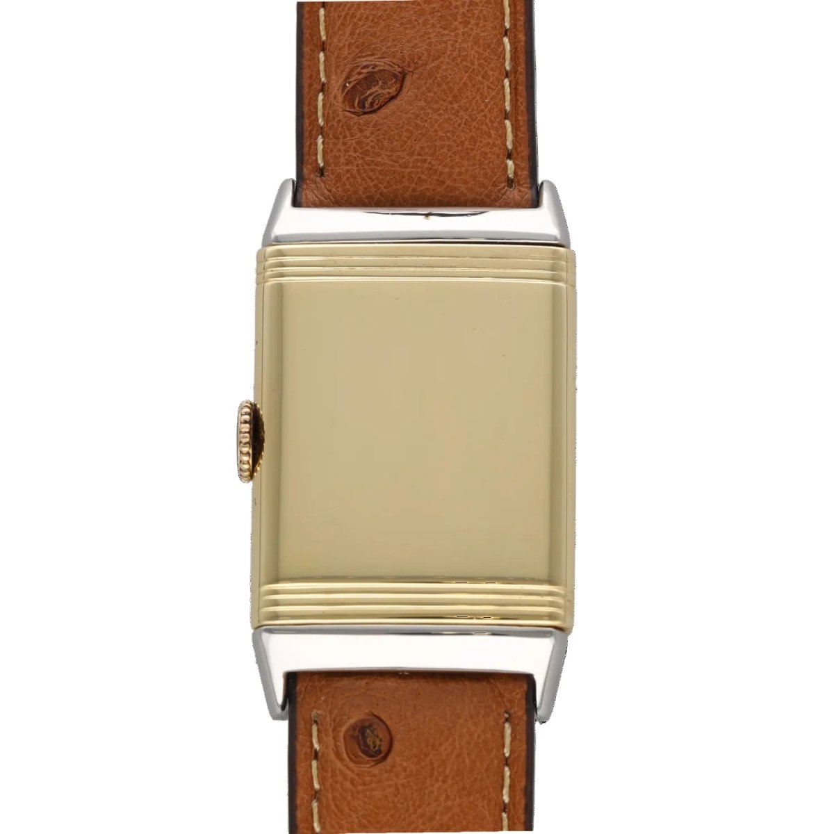 Montre JAEGER-LECOULTRE "Reverso" en or jaune, acier et cuir - Castafiore