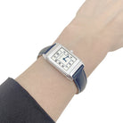 Montre JAEGER LECOULTRE "Reverso Lady Classique" en acier et cuir - Castafiore